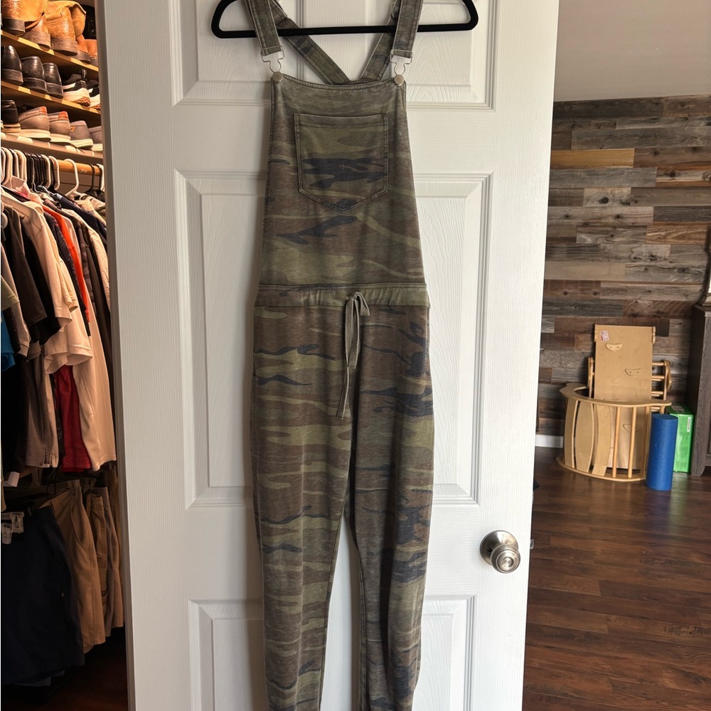 Camo Knit Overalls with Drawstring